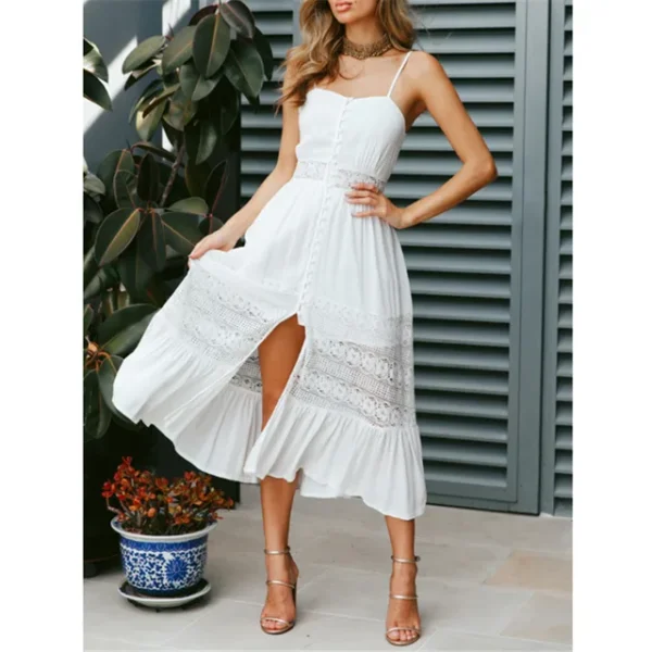 Robe maxi blanche bohème – Image 4