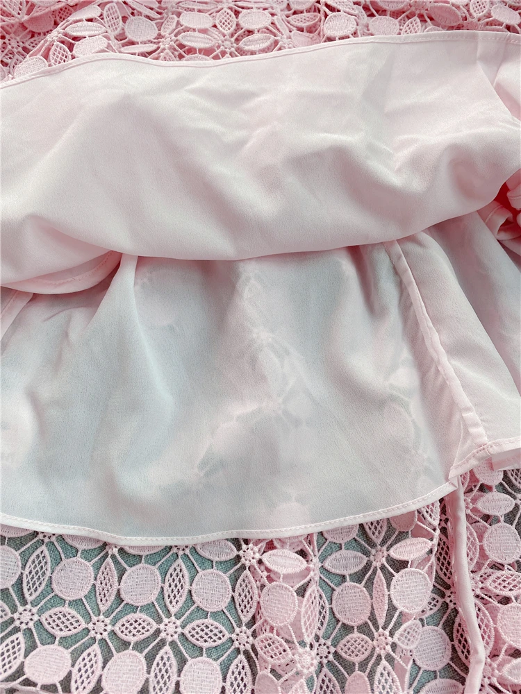 Robe dentelle bohème rose – Image 6