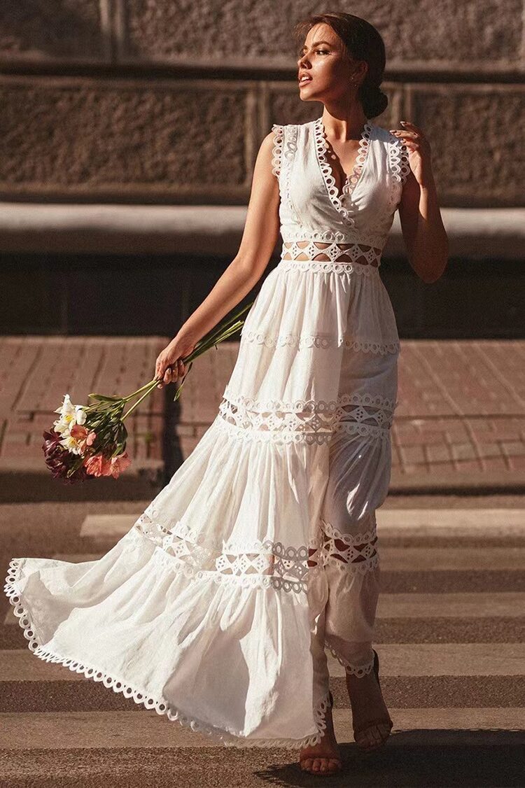Robe dentelle champêtre chic